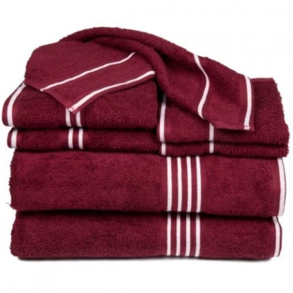 Hastings Home Rio 8 Piece 100 Percent Cotton Towel Set – Burgundy