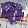 Hastings Home Rio 8 Piece 100 Percent Cotton Towel Set - Eggplant