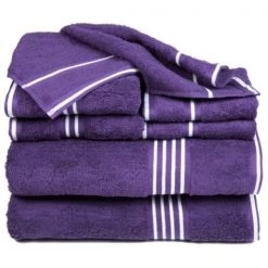 Hastings Home Rio 8 Piece 100 Percent Cotton Towel Set – Eggplant