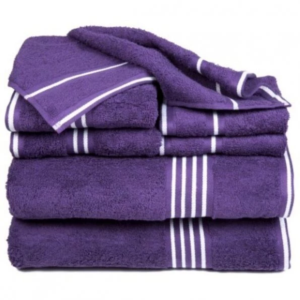 Hastings Home Rio 8 Piece 100 Percent Cotton Towel Set – Eggplant