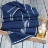 Hastings Home Rio 8 Piece 100 Percent Cotton Towel Set - Navy