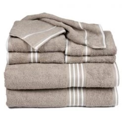 Hastings Home Rio 8 Piece 100 Cotton Towel Set – Taupe