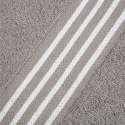 Hastings Home Rio 8 Piece 100 Percent Cotton Towel Set – White and Silver