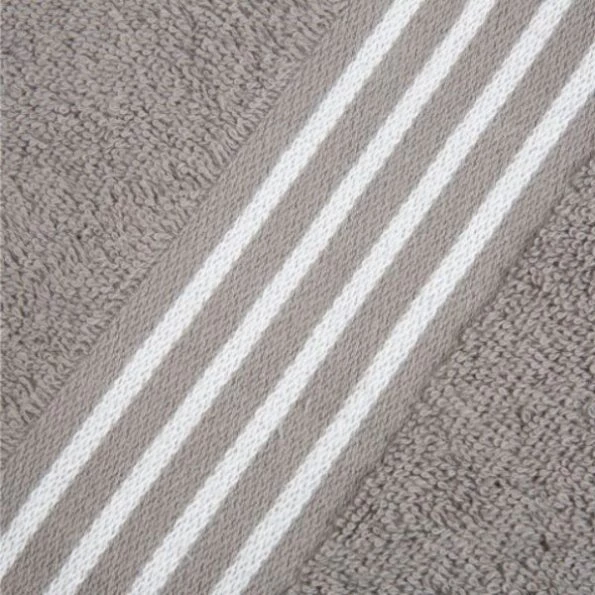 Hastings Home Rio 8 Piece 100 Percent Cotton Towel Set – White and Silver