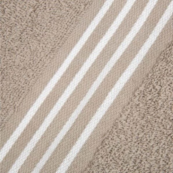 Hastings Home Rio 8 Piece 100 Percent Cotton Towel Set – White and Taupe