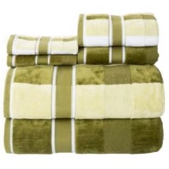 6 Piece Bathroom Towel Set | Luxurious Spa Quality |100 Percent Cotton | Machine Washable (Green)