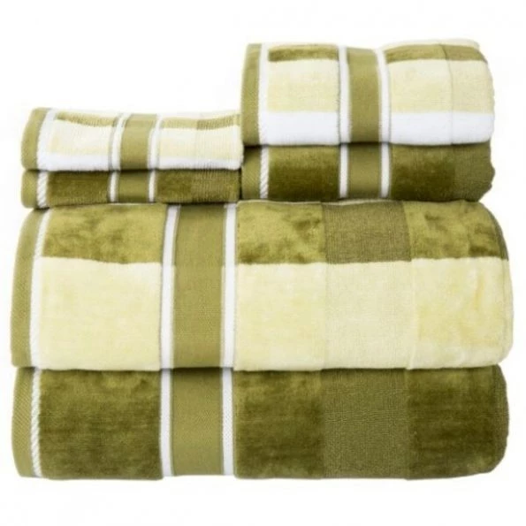 6 Piece Bathroom Towel Set | Luxurious Spa Quality |100 Percent Cotton | Machine Washable (Green)