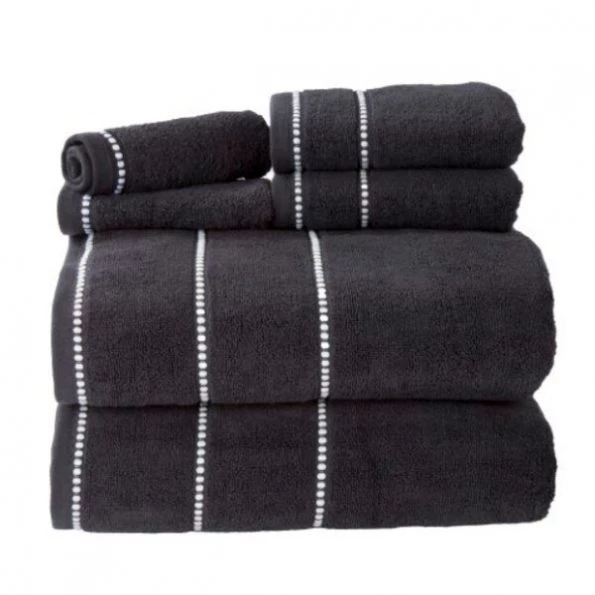 2-piece Luxury Cotton Towel Set, Bath Sheet Made from 100% Zero Twist Cotton, (Black/White)