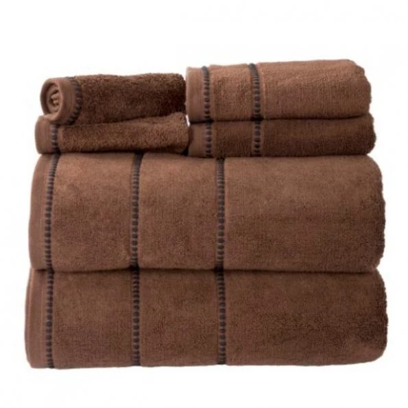 6-piece 100-percent Cotton Towel Set with 2 Bath Towels, 2 Hand Towels and 2 Washcloths (Chocolate)