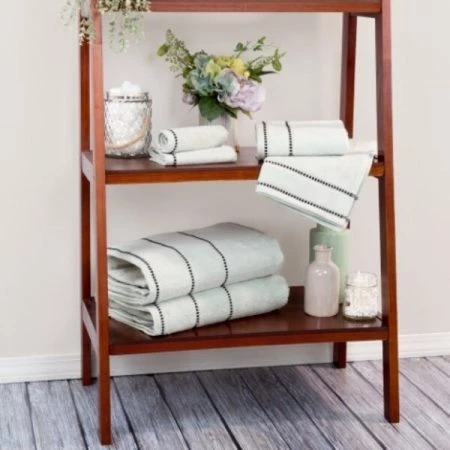 Hastings Home 2-piece Luxury Cotton Towel Set, Bath Sheet Made from 100% Zero Twist Cotton, (Seafoam/Black)