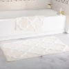 Hastings Home 100 Percent Cotton 2 Piece Trellis Bathroom Mat Set - Bone