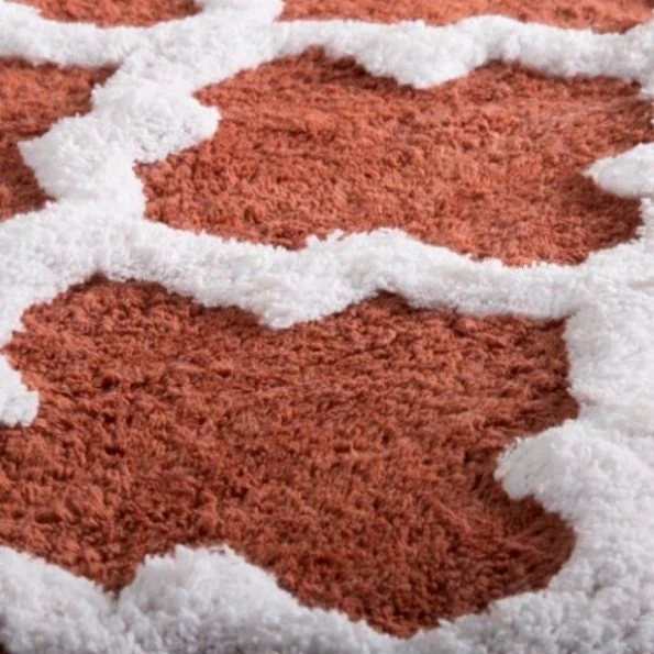 Hastings Home 100 Percent Cotton 2 Piece Trellis Bathroom Mat Set – Brick