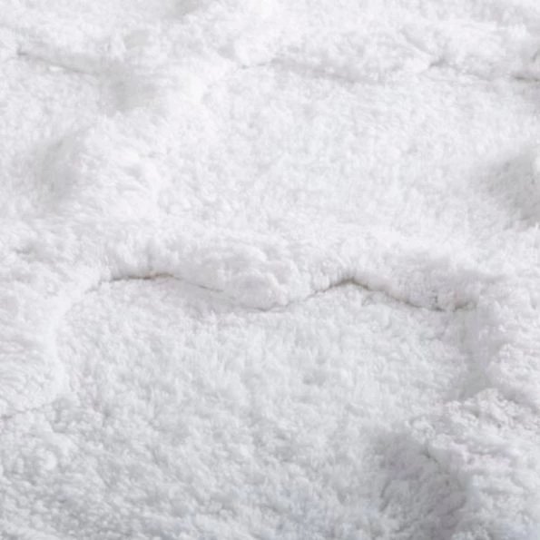 Hastings Home 100 Percent Cotton 2 Piece Trellis Bathroom Mat Set – White