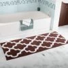 Hastings Home 100 Percent Cotton Trellis Bathroom Mat- 24x60 inches - Chocolate