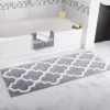 Hastings Home 100 Percent Cotton Trellis Bathroom Mat - 24x60 inches - Silver