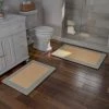 Hastings Home 2-piece Bathroom Rug Set, Memory Foam Mats, Non-Slip Absorbent Runner for Bathroom, Platinum Gray/Tan