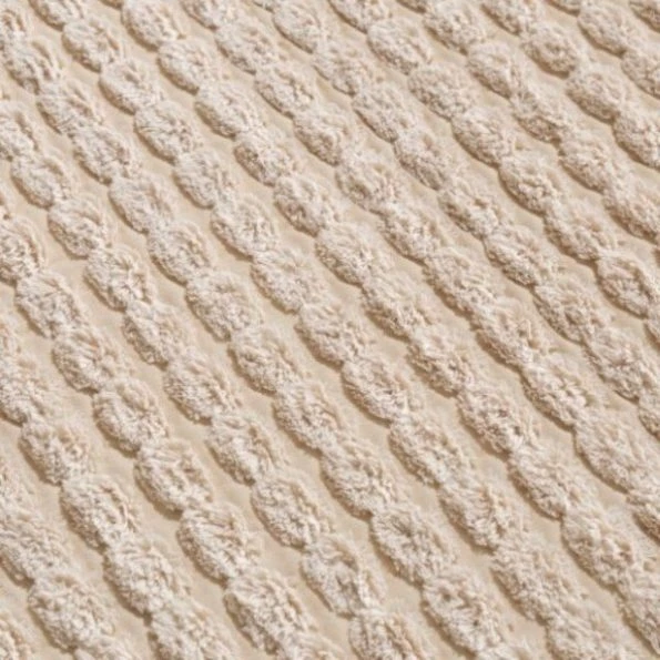 24"x59" Memory Foam Extra Long Bath Mat by Hastings Home – Woven Jacquard Fleece – Ivory