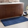 24"x59" Memory Foam Extra Long Bath Mat by Hastings Home - Woven Jacquard Fleece - Navy
