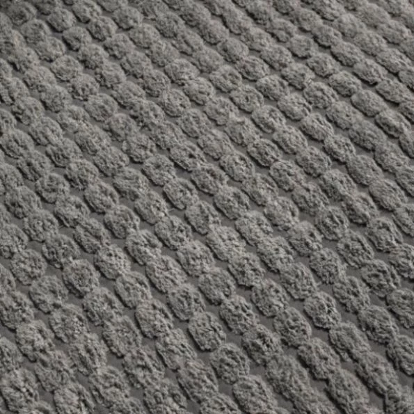 24"x59" Memory Foam Extra Long Bath Mat by Hastings Home – Woven Jacquard Fleece – Platinum