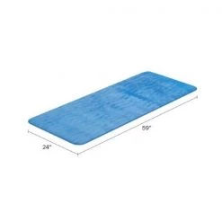 Microfiber Memory Foam Bathmat, Oversized Padded Nonslip Accent Rug for Home, Wave Pattern (Blue)
