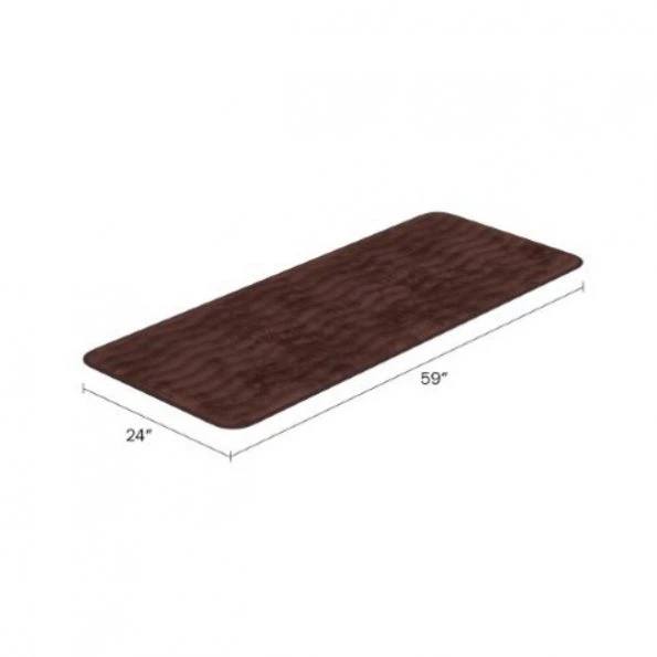 Microfiber Memory Foam Bathmat, Oversized Padded Nonslip Accent Rug for Home, Wave Pattern (Chocolate)
