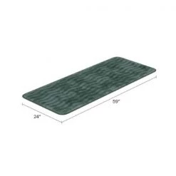 Microfiber Memory Foam Bathmat, Oversized Padded Nonslip Accent Rug Wave Pattern, for Home (Green)