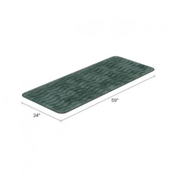 Microfiber Memory Foam Bathmat, Oversized Padded Nonslip Accent Rug Wave Pattern, for Home (Green)