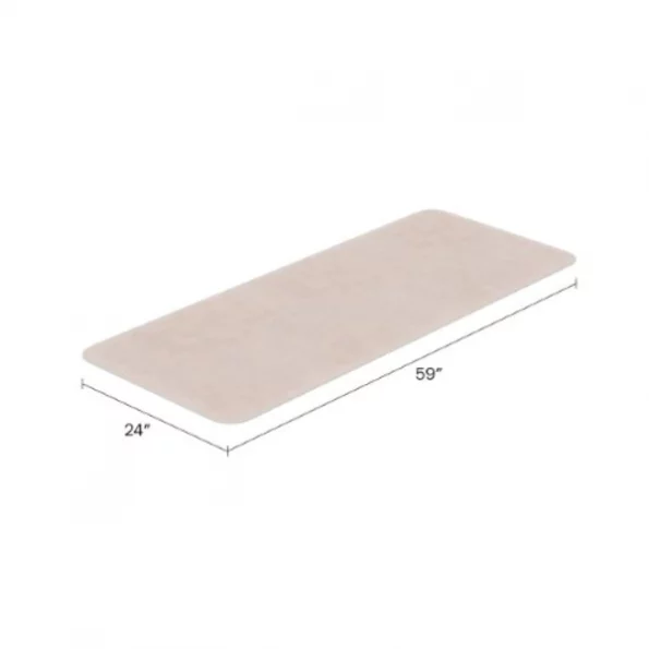 Microfiber Memory Foam Bathmat, Oversized Padded Nonslip Accent Rug Wave Pattern, for Home (Ivory)