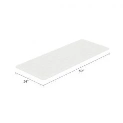 Oversized Bathroom Rug Memory Foam Bath Mat Textured Stripes with Non-Slip Absorbent Runner, White