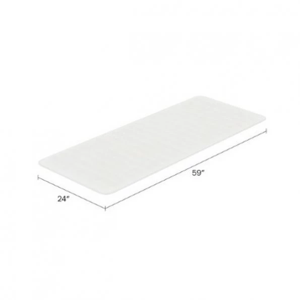 Oversized Bathroom Rug Memory Foam Bath Mat Textured Stripes with Non-Slip Absorbent Runner, White