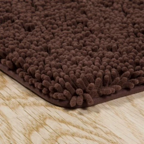 Hastings Home 2 Piece Memory Foam Shag Bath Mat – Chocolate