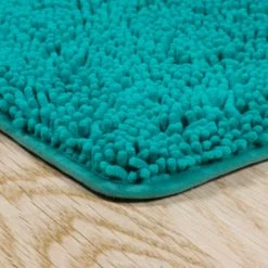 Hastings Home 2 Piece Memory Foam Shag Bath Mat – Seafoam