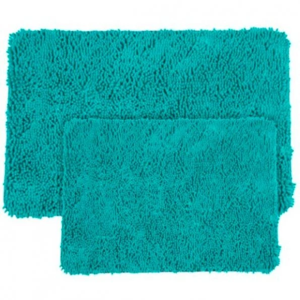 Hastings Home 2 Piece Memory Foam Shag Bath Mat – Seafoam