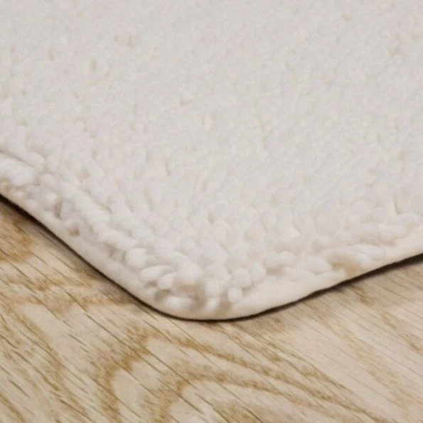 Hastings Home 2 Piece Memory Foam Shag Bath Mat – White