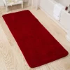 Hastings Home Memory Foam Shag Bath Mat 2-feet by 5-feet - Burgundy