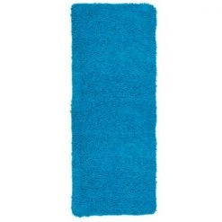 Hastings Home Memory Foam Shag Bath Mat 2-feet by 5-feet – Blue