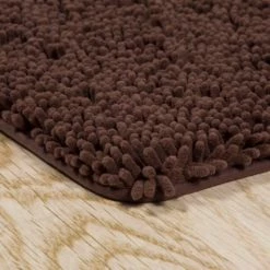 Hastings Home Memory Foam Shag Bath Mat 2-feet by 5-feet – Chocolate