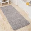 Hastings Home Memory Foam Shag Bath Mat 2-feet by 5-feet - Grey