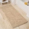 Hastings Home Memory Foam Shag Bath Mat 2-feet by 5-feet - Ivory