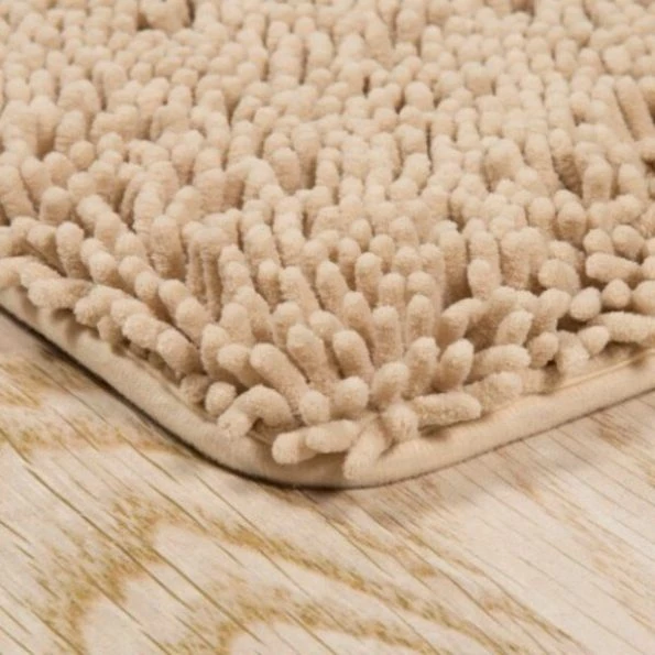 Hastings Home Memory Foam Shag Bath Mat 2-feet by 5-feet – Ivory