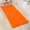 Hastings Home Memory Foam Shag Bath Mat 2-feet by 5-feet - Orange