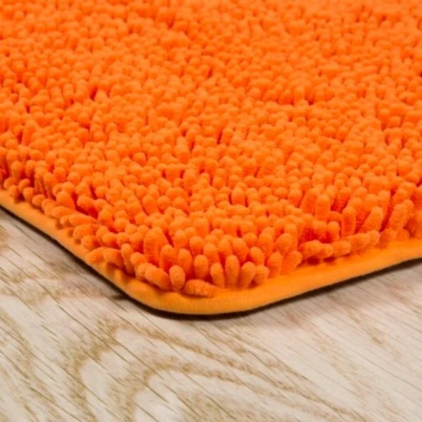 Hastings Home Memory Foam Shag Bath Mat 2-feet by 5-feet – Orange