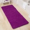 Hastings Home Memory Foam Shag Bath Mat 2-feet by 5-feet - Purple