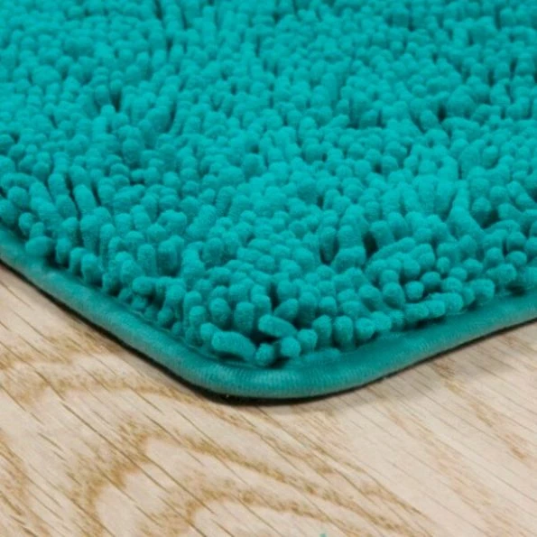 Hastings Home Memory Foam Shag Bath Mat 2-feet by 5-feet – Seafoam