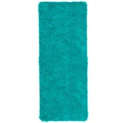 Hastings Home Memory Foam Shag Bath Mat 2-feet by 5-feet – Seafoam