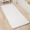 Hastings Home Memory Foam Shag Bath Mat 2-feet by 5-feet - White