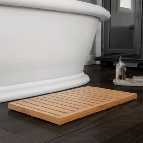 Hastings Home Bamboo Non-Slip Open Slatted Bathmat 1 Hastings Home Bamboo Non-Slip Open Slatted Bathmat