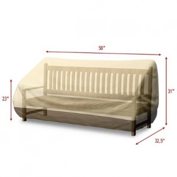 Outdoor Cover for Loveseat, Sofa, Bench, Heavy Duty Water Resistant with Vent and Custom Fit 58-inch