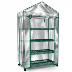 4-Tier Greenhouse – Portable Mini Gardening Shelving Rack with Cover for Indoor Outdoor Plants