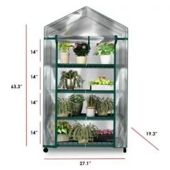 4-Tier Greenhouse – Portable Mini Gardening Shelving Rack with Cover for Indoor Outdoor Plants